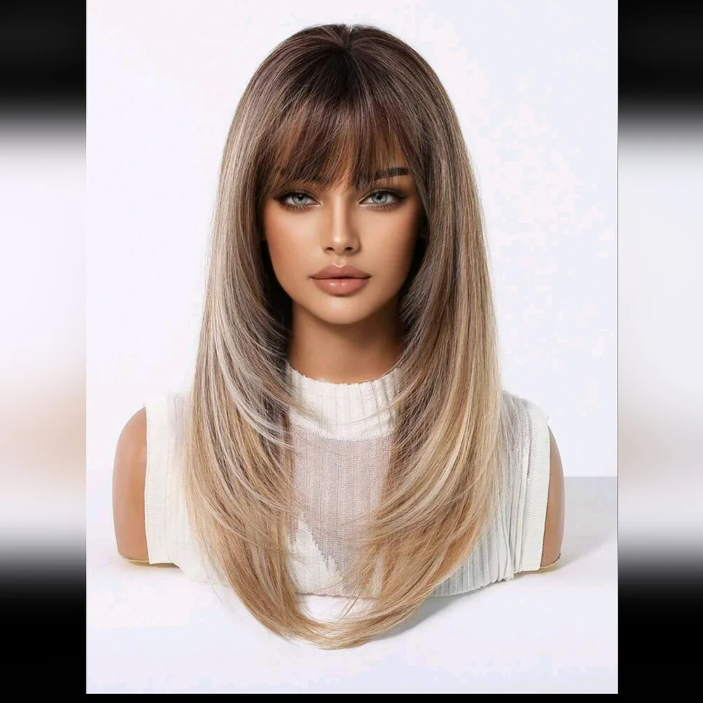 SALE  ** BRAND NEW ** Stylish Ombre Brown and Blonde Wig